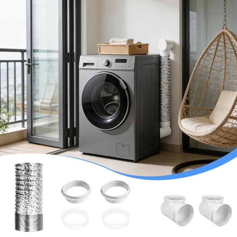 Practical Dryer Air Fitting Quick Connecting Exhaust Hose Space Saving Dryer Vent Connector for Small Laundry Rooms