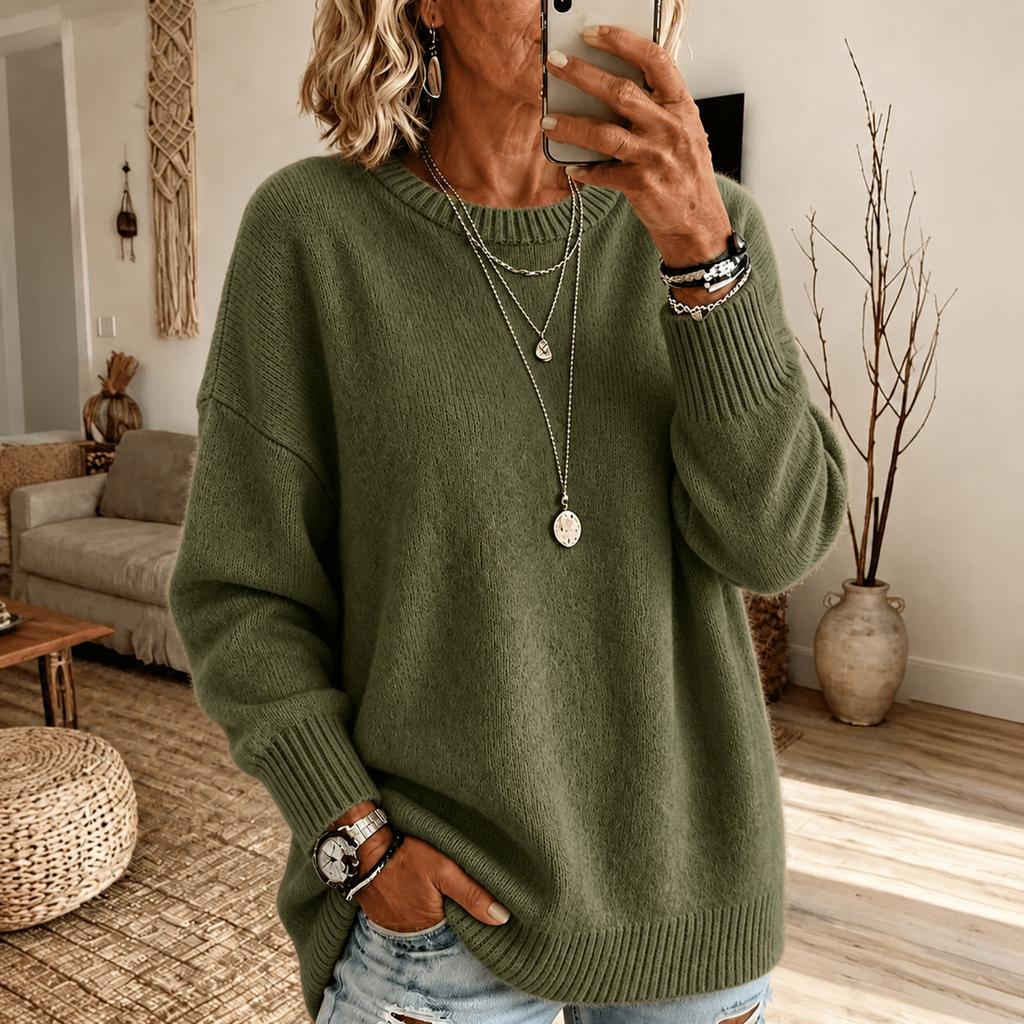 Women's Fashion Thick Neck Color Sweater for Casual Warmth