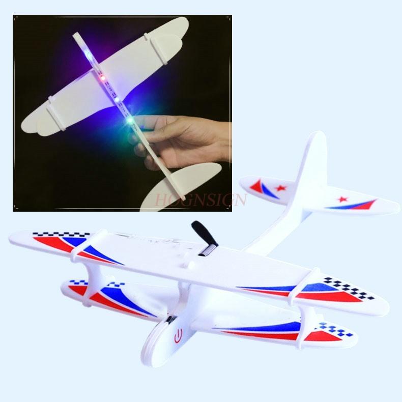 Electric Foam Aircraft Charging Hand Throwing Slow Flying Biplane Glider Outdoor Children'S Toys Hand Assembled Flight Model