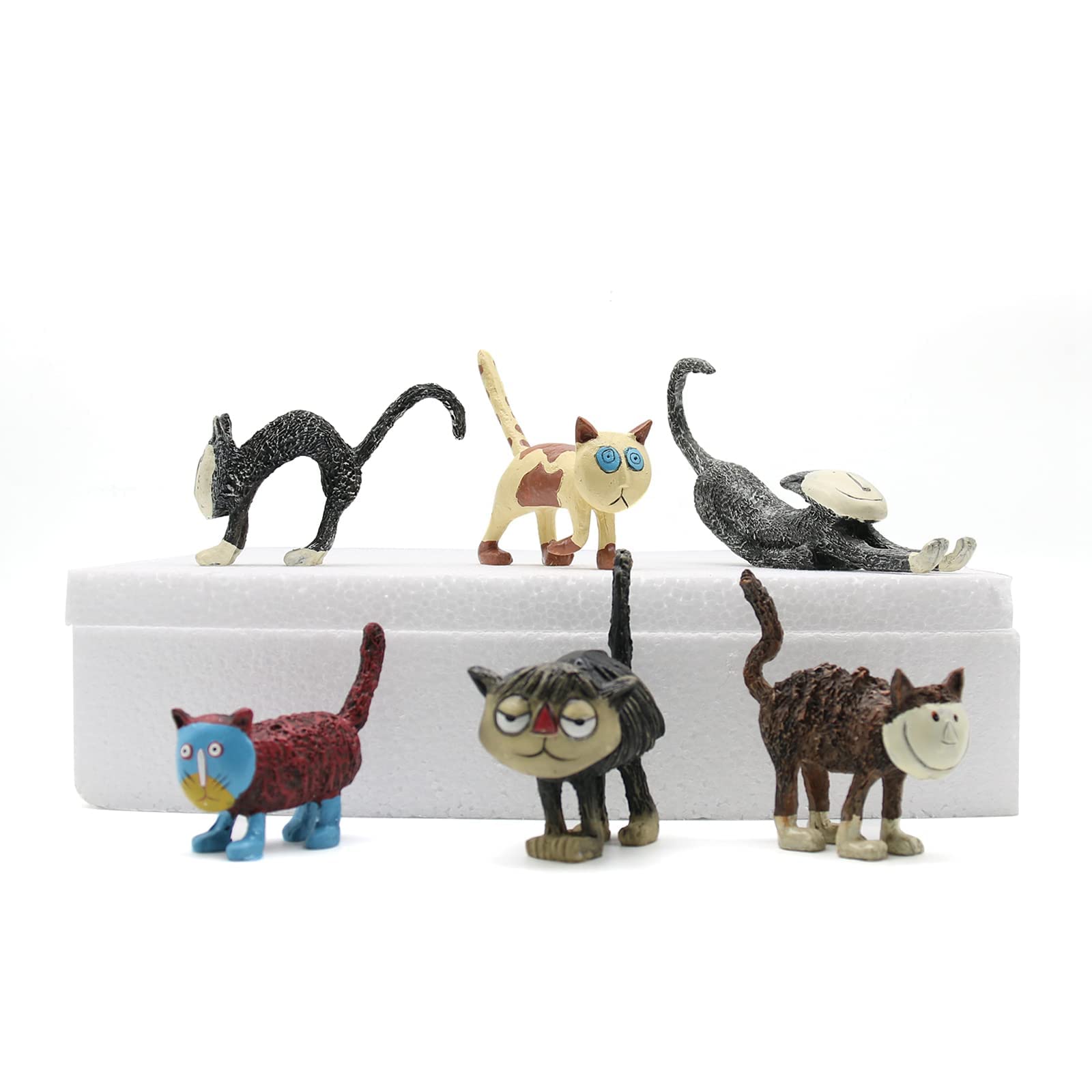 

Lukitas 6 Anime Cat Unique Desktop Made of Resin Statues, Ornaments,