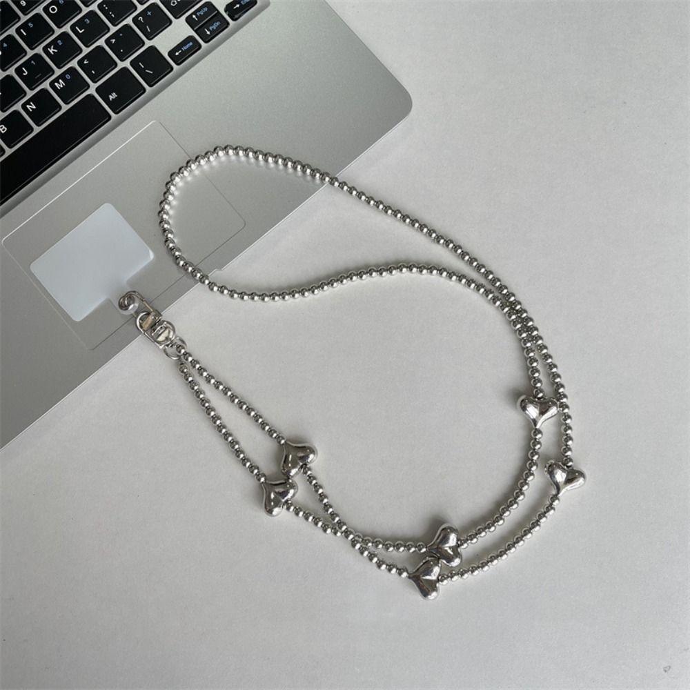 Long Long Crossbody Phone Chain Bow Cellphone Lanyard Kawaii Beads Phone Strap  Phone Accessories