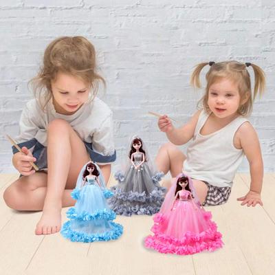 Adorable Doll Wedding Girl Toy Safe Movable Joints Big Eyes Bubble Dress Birthday Gift Multifunctional Doll