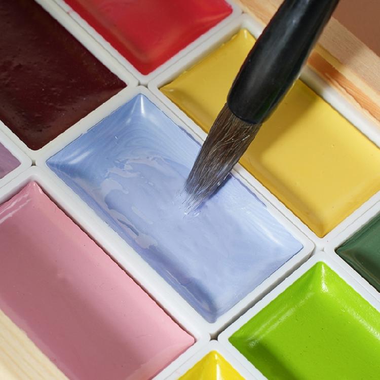 Easy Clean Watercolor Solid Pigments On Sustainable Wood Expert Watercolor Set 12 Color for Sketching Artwork Projects