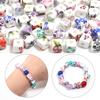 20pcs 8mm Flower Patterns Square Ceramic Beads Big Hole Porcelain Loose Beads For Jewelry Making DIY Bracelets Necklace Findings
