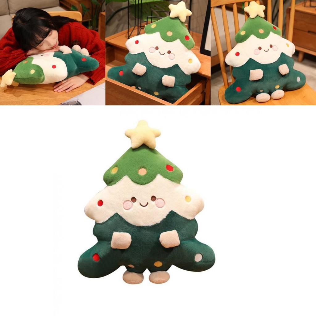 Christmas Tree Man Plush Pillow With Pp Cotton Filling For Holiday Home Decor