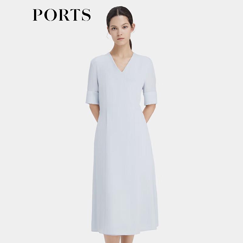 

PORTS Женское элегантное платье с V-образным вырезом и рукавами средней длины XS (US 2)