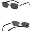Trendy Rimless Sunglasses For Men Women Fashion Frameless Rectangle Sun Glasses Retro Shades Summer Traveling Eyewear