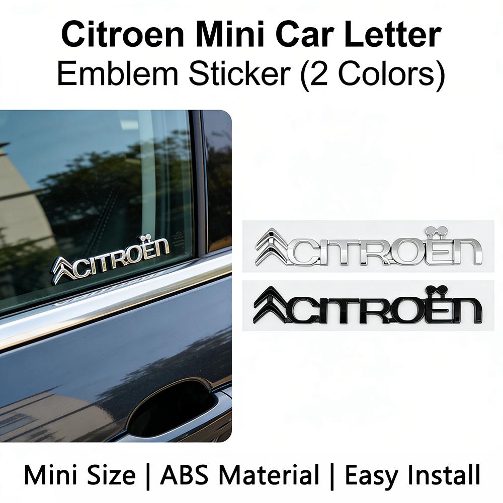 AJFJ2 Letter Emblem Citroen Car 3D ABS Material Sticker CITROEN Logo Badge for C2 C1 C3 C4 C5 Berlingo Auto Exterior Accessories