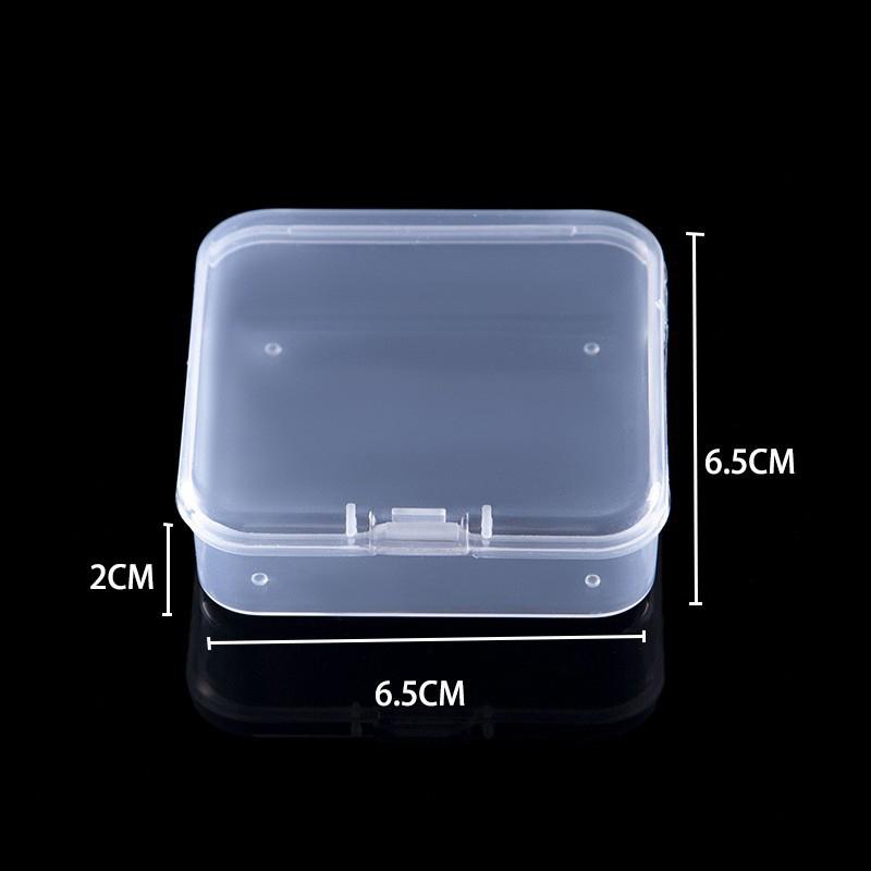 2Pcs Mini Square Boxes Clear Plastic Jewelry Storage Case Container Packaging Box For Earrings Rings Beads Collecting