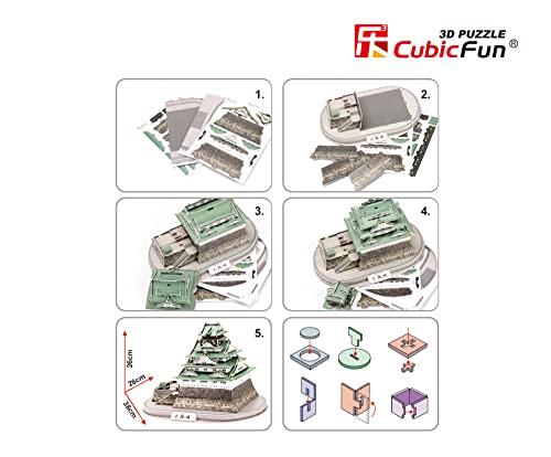 ASSYME Kit d'Artisanat Puzzle 3D Ventilateur Cubique, Design Château d'Osaka, Pas de Colle ni d'Outils Nécessaires, MC175h