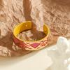 Hollow double-sided leather replaceable women's light luxury style golden jewelry gift banquet daily wear open bracelet