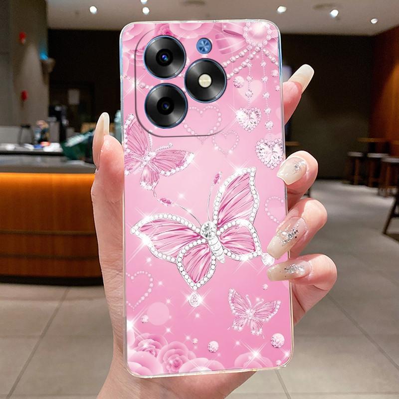 Fashion Flowers For Itel S23+ S23 Plus S681LN ItelS23+ 2023 Transparent Silicone Phone Protective Back Cover Shell Soft TPU Case