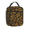 Bestselling Paleontology Dream III Dinosaur Skulls Pattern GOLD Preppy School Lunch Bag Corporate Lunch Insulated Lunch Bag
