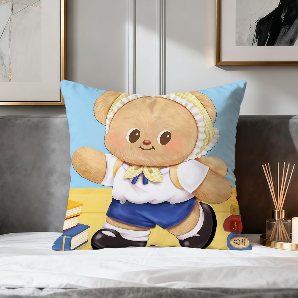 cute cartoon bear art soft pillowcase for Sofa Living Room Home office Decor Protective Covers party hogar pillow cover
