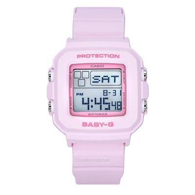 Ceas de damă Baby-G Digital, Curea din rășină, Cadran roz, Quartz BGD-10-4 100M
