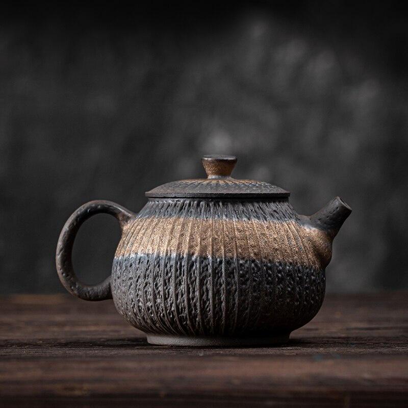250ml Old Rock Clay Gilded Teapot Ceramic Anti-scald Heat-resistant Tea Set