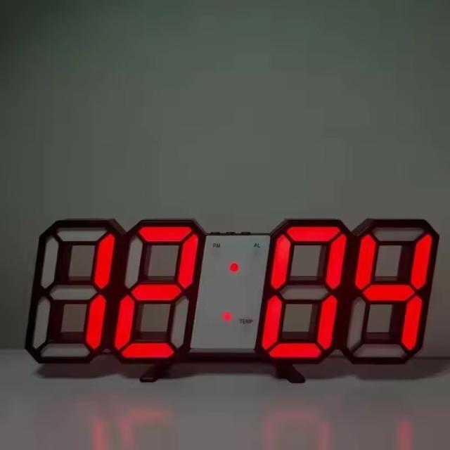 Modern Electronic LED Digital Clock - Alarm Wall/Desk Watch with Time/Date/Temp, Home Decoration for Bedroom Living Room
