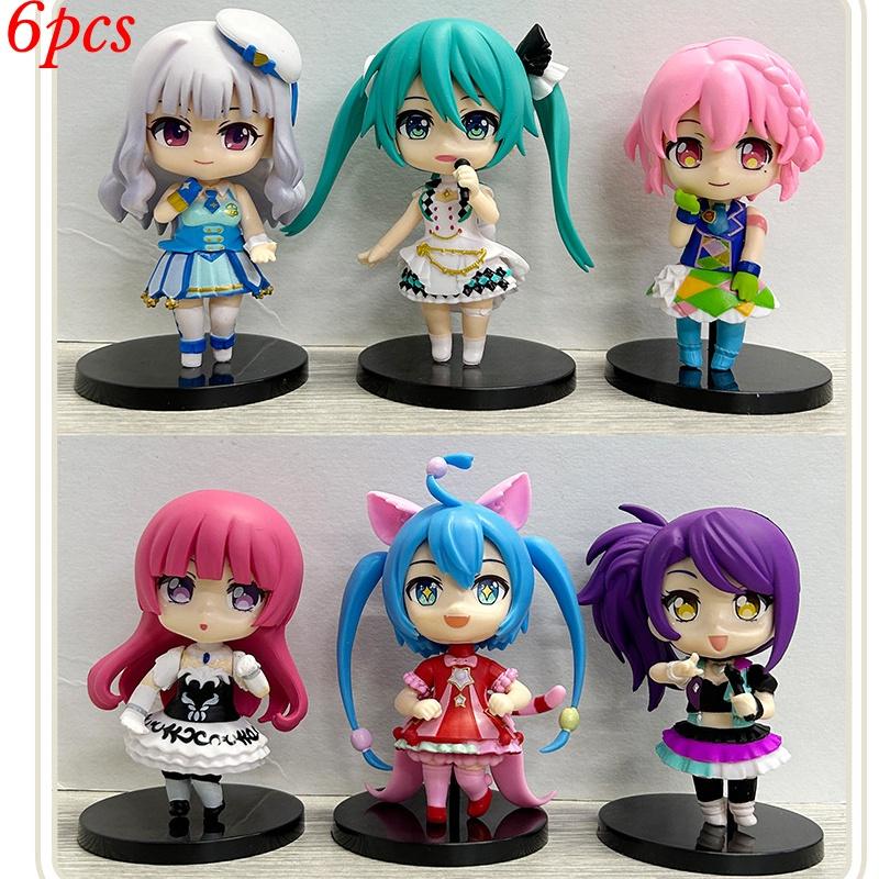 New 6 Models Hatsune Miku Figures Pvc Anime Peripheral Hatsune Beauty Girl Decoration Doll Machine Decoration Characters)