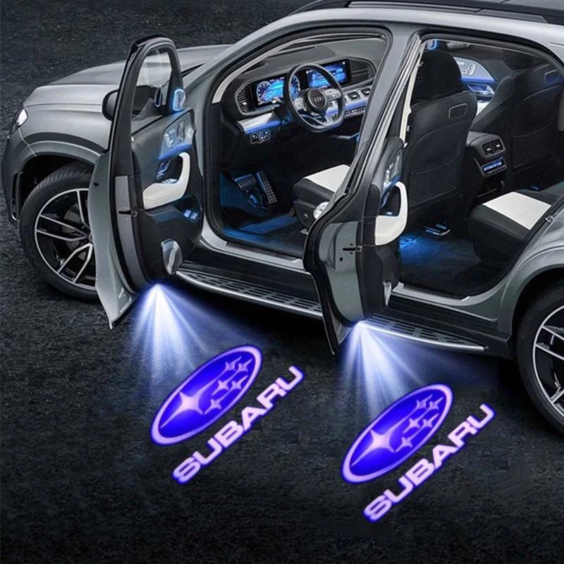 Für Subaru XV Forester Outback Impreza Legacy Tribeca 2 Stück Auto Tür Willkommensleuchten LED Projektor Lampen Dekoration dte4