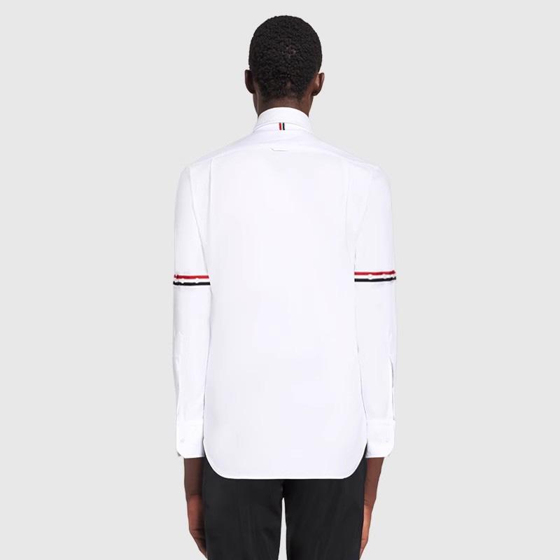 TB shirt unisex TB loose casual Oxford spinning couple simple trendy brand color stripe woven white shirt