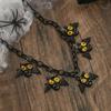 Resin Halloween Pumpkin Necklace Bat Halloween Jewelry Ghost Pendant Necklace  Ghost Festival