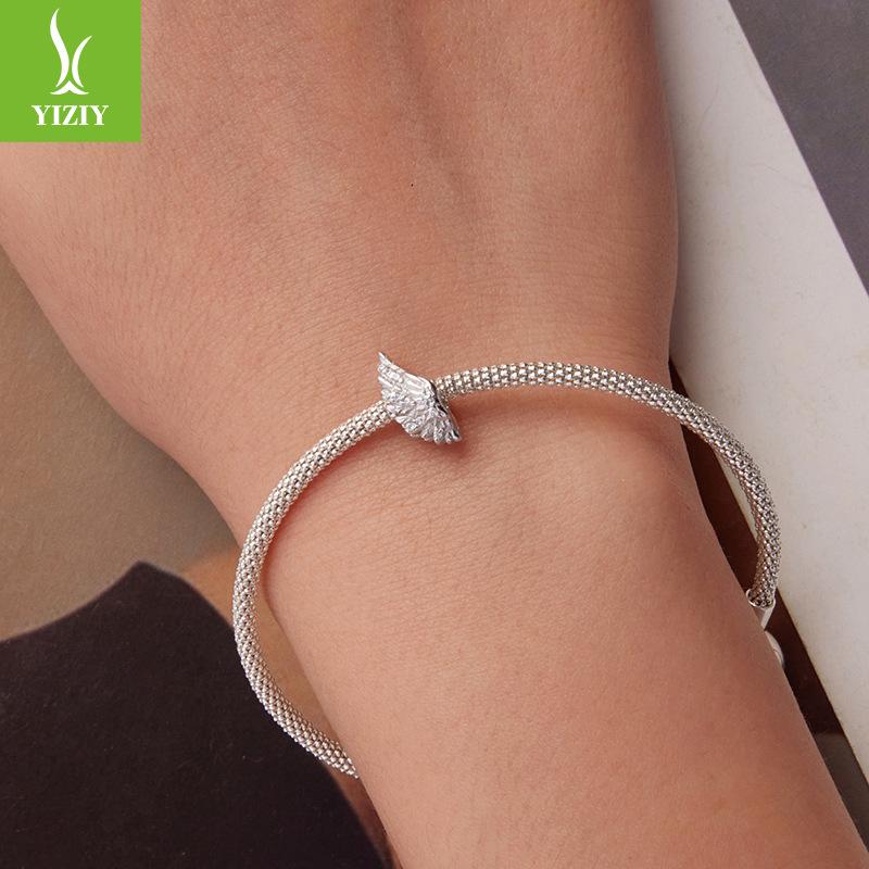 S925 Sterling Silver Guardian Wing Beaded Accessories Inlaid Zircon Wing Versatile Diy Beads