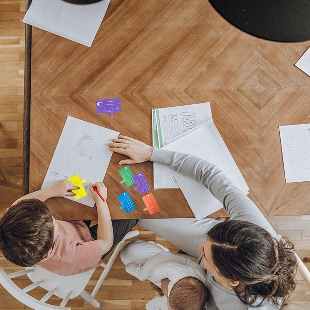 

2pcs Lovely Colorful Finger Spacer Multifunctional Writing Aid Ruler Student finger 2pcs random