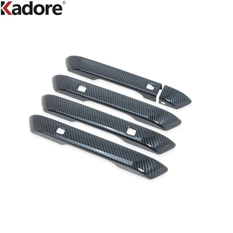 For Kia Carnival KA4 2024 Carbon Fiber Car Door Handle Cover Trim Side Door Handles Bowl Overlay Accessories