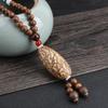 BLINGBAY Women's Pendant New Ethnic Style Necklace Vintage Wood Bead Sweater Chain Long Bodhi Pendant Girls Party Jewelry Gifts