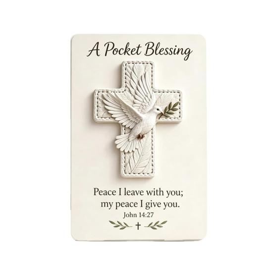 

Handmade 3D Bird Pocket Blessing Card Bird-Themed Acrylic Blessing Ornament with Scripture Card Religious Inspirational Gift for Christian D