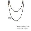Ethnic Men's Black Natural Stone Long Chain Necklace,Vintage Two-layers Beaded Collars,Jewelry Gift for Huasband Dad Him