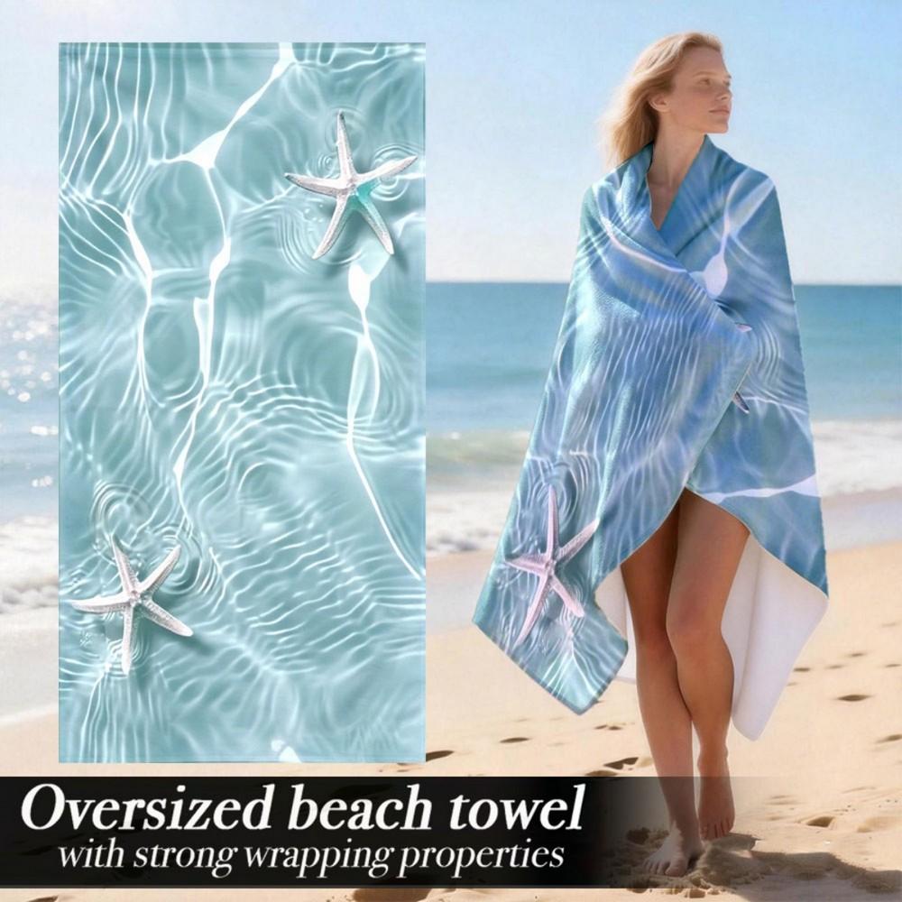 

Oversized Starfish Beach Towel Patterned Sunscreen And Windproof Suitable For Swimming Pool Camping Travel Blanket W40*H60(CM)