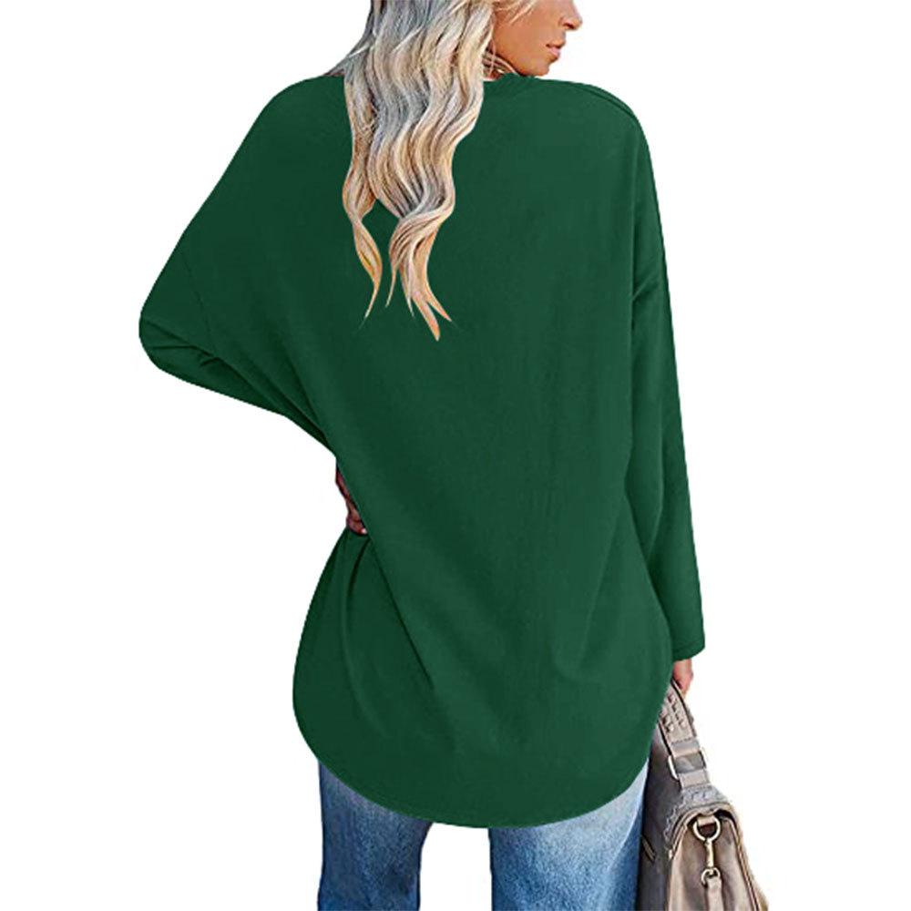 2022 Oversized Women's Loose-Fit T-Shirt with Drop Shoulder and Round Neck