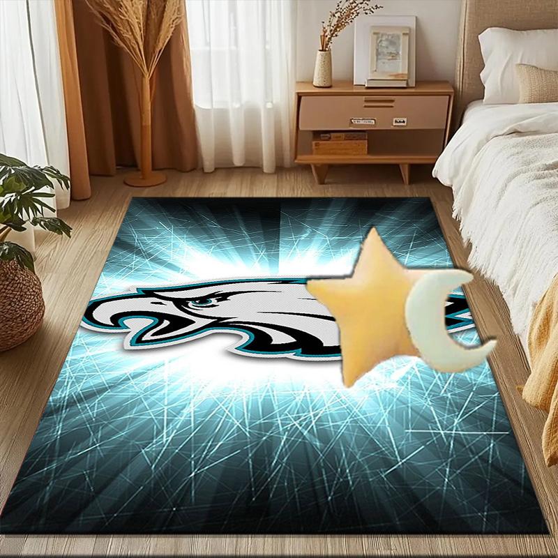 Philadelphia Eagles Night Game Rug Game Carpet, Floor Mat for Bedroom Living Room Entryway Rug, Home Decor Idea Gift for Christmas birthday