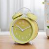 Retro Iron Small Silent Alarm Clock Fashion Desktop Clock with Creative Hands Quartz Nightlight Timer (No Battery Included)