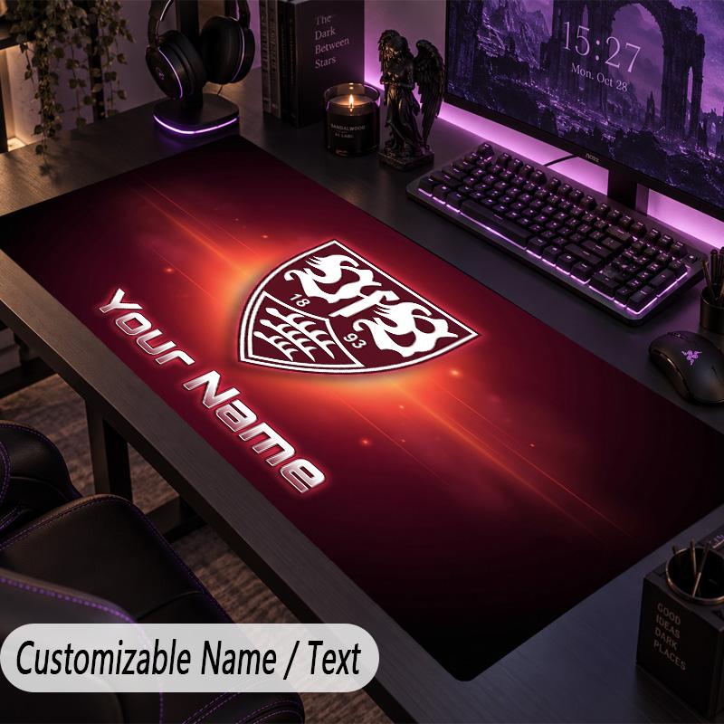Large Mouse PadVfB Stuttgart FC Custom Name Text Personalized Desk Mat Non Slip Gaming Pad