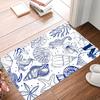 Coastal Seashell Starfish Print Doormat Non-slip Floor Rug for Living Room Bedroom Kitchen Indoor Entrance Decor