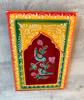 Hand-Painted Floral Wood Wall Frame: Vintage Indian Art Decor