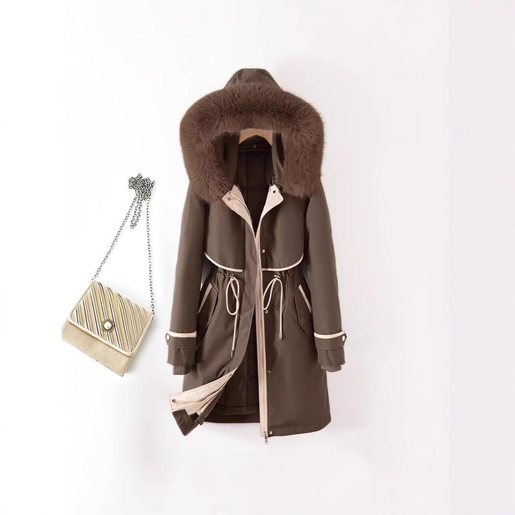 Winter pie overcomes the new women's down cotton-padded jacket waist thickening large size removable liner cotton-padded jacket tide