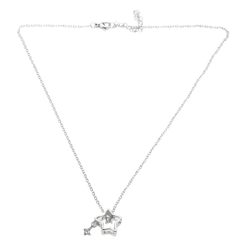 Dangling Star Necklaces Women Girl Hollow Star Pendant Necklaces Fashion Party Jewelry Alloy Material for Women Girls