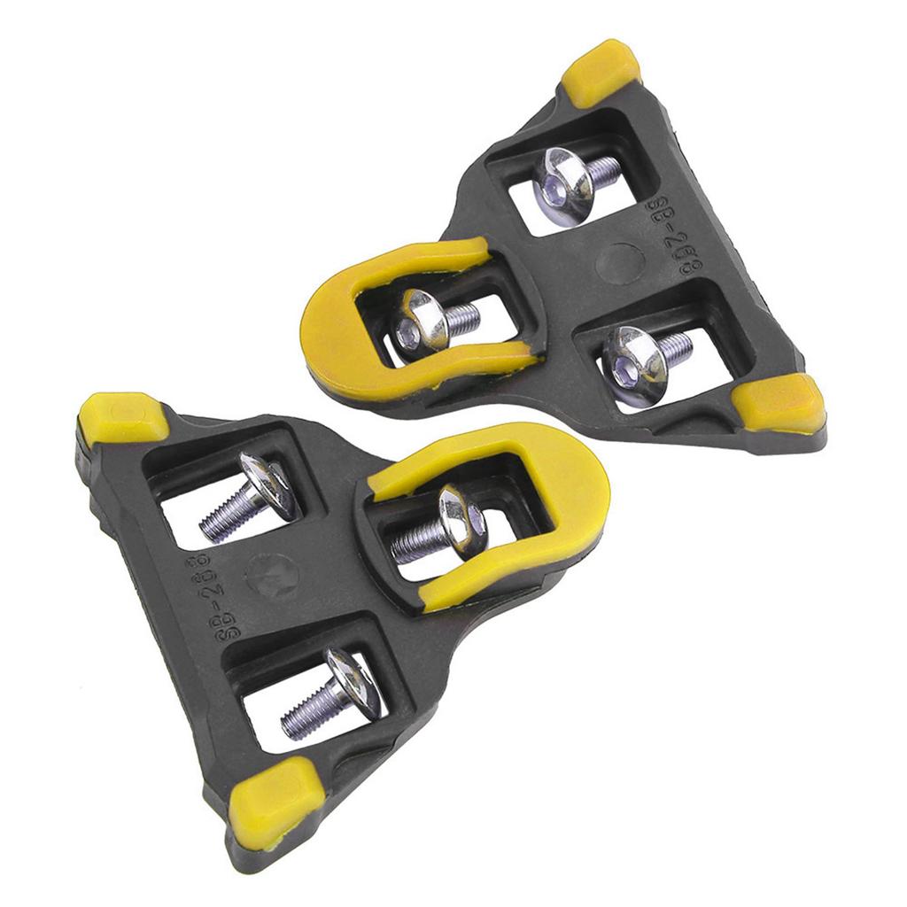 1 Pair Cycling Self locking System Pedal Cleats Mountain Road Bike Accessory (Yellow)