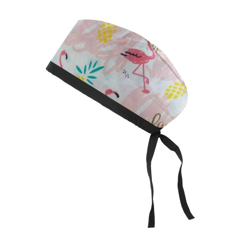 Adjustable Cotton Surgical Cap with Cartoon Print for Women and Men