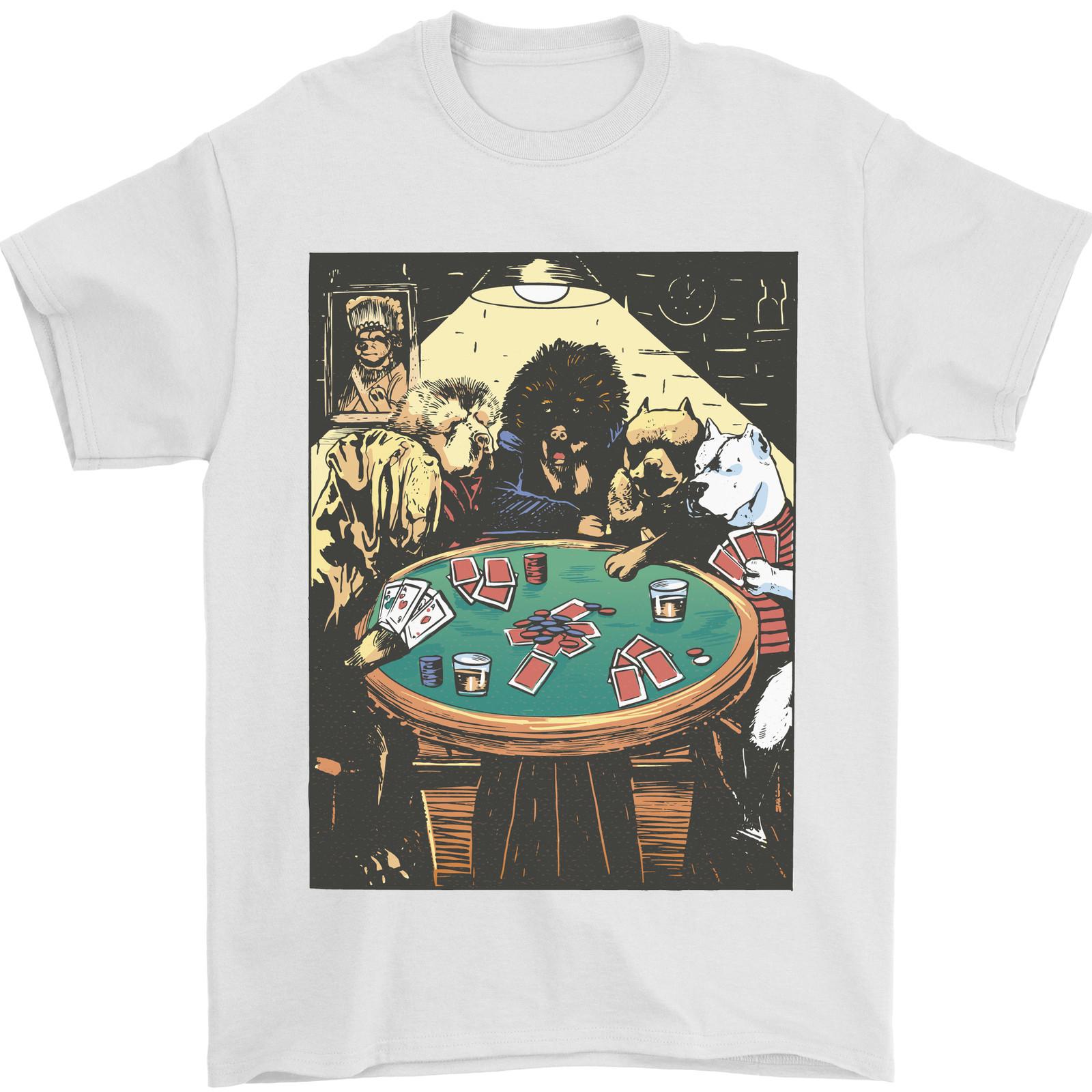 Dogs Playing Poker Mens T-Shirt 100% Cotton S