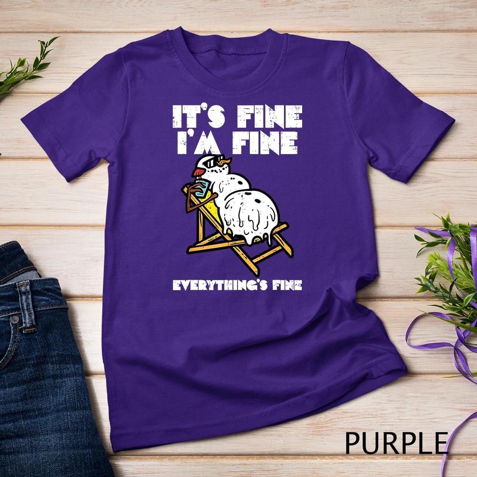 Christmas In July Snowman Melting Fine Funny Men Women Kids Unisex T-shirt 8 2XL