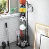 Sports Ball Storage Rack Stable Basketball Holder for Household Garage Rugby Black