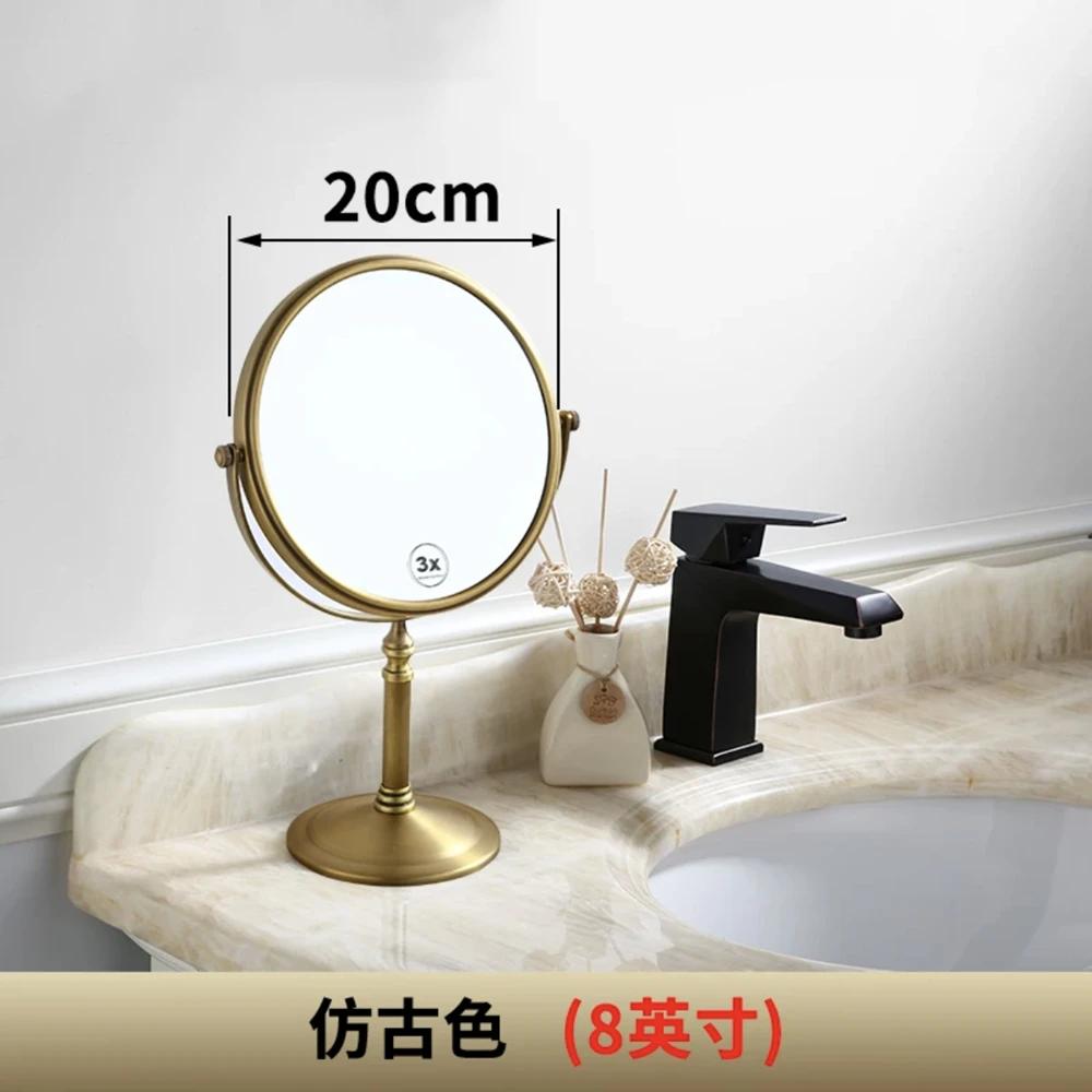 Makeup Mirror Rotate Beauty Mirror Counter Type Dual Side 3 Magnification Standing Cosmetic Mirror Wash Table Bathroom Mirror