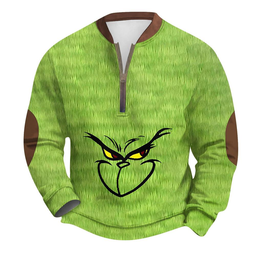 Sweat-shirt rétro décontracté à imprimé dégradé pour homme