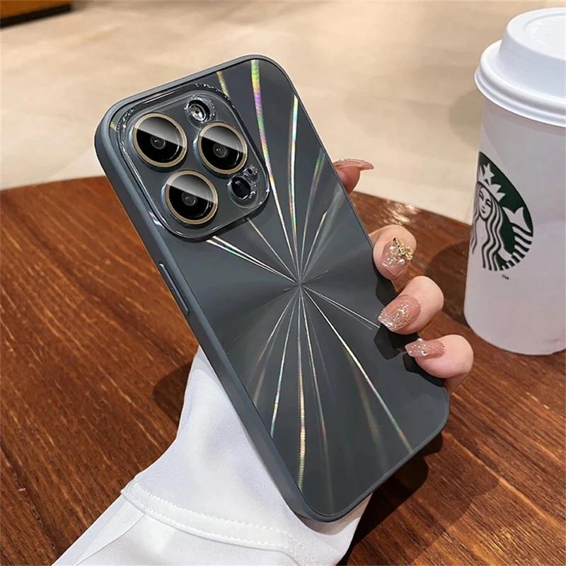 

Luxury Laser Pattern Phone Case For iPhone 14 13 12 11 15 Pro Max Shockproof Bumper Cases Cover