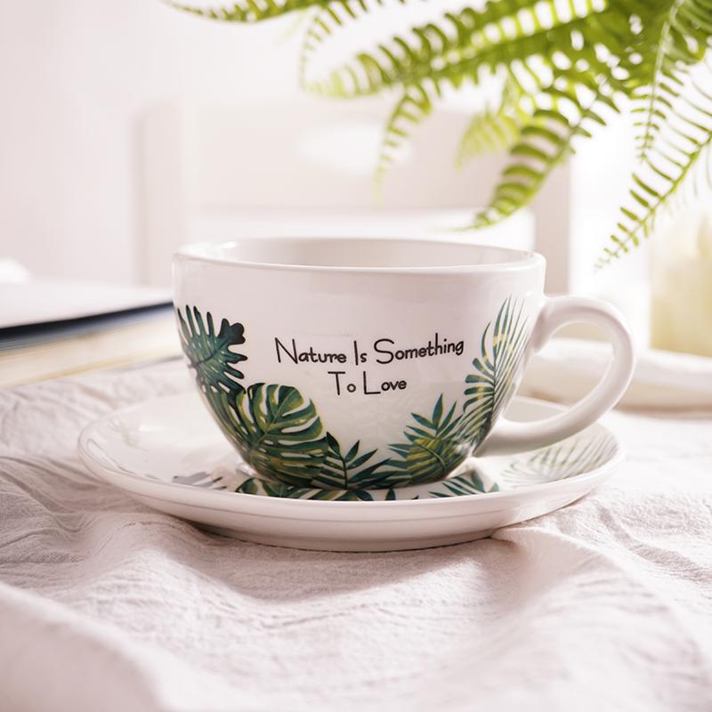 Nordic Ceramic Coffee Cup and Saucer Sets, Cappuccino Latte, Tazas Afternoon Tea Party, Home Drinkware, Gifts Decoration