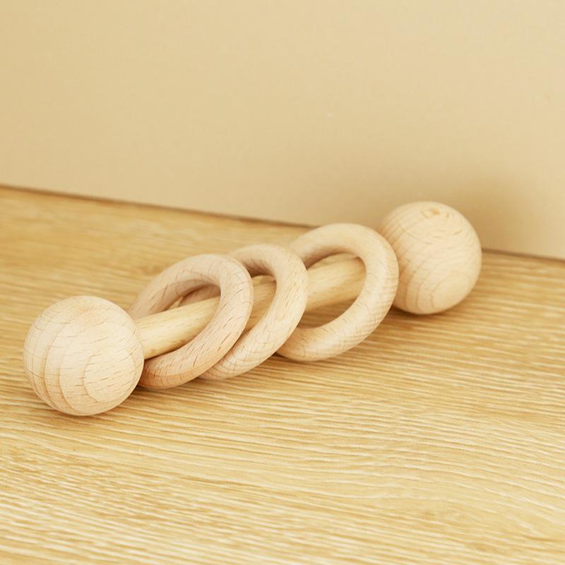 

Полукруглая погремушка для прорезывания зубов, погремушка из бука в форме месяца для прорезывания зубов, деревянные детские колокольчики, деревянные игрушки, для захвата